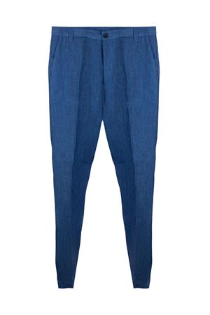 Blue linen trousers 120% LINO | 33AL2M29RL000G436700098